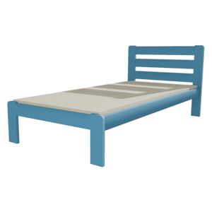 Dřevěná postel VMK 1A 90x200 borovice masiv - modrá