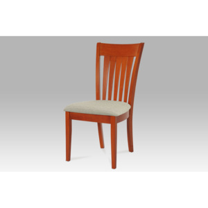 Jídelní židle dřevěná dekor třešeň a potah šedá látka BE816 TR2
