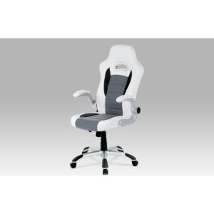 Autronic Kancelářská židle KA-N240 WT - šedo-bílá