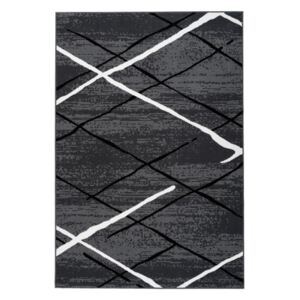 Kusový koberec, Vancouver 110 Anthrazit / černá / bílá