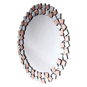 Zrcadlo na stěnu Mosaic 1825 Stříbrná / Růžová