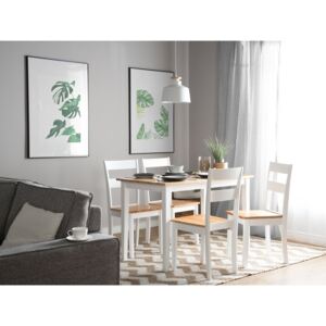 Bílá dřevěná jídelní židle 2 ks GEORGIA