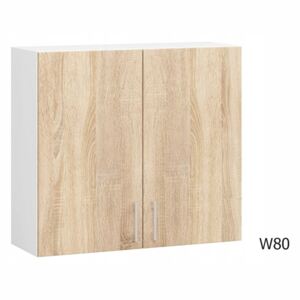 Kuchyňská skříňka horní vysoká dvoudveřová SALTO W80, 80x72x30,5, sonoma/bílá