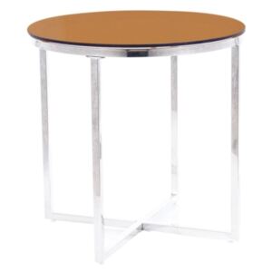 Konferenční stolek CRYSTL B, 55x55x55, jantarová/stříbrná