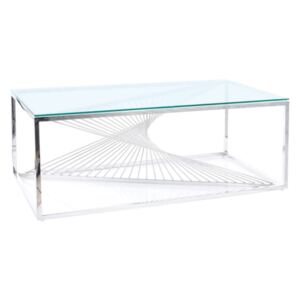 Konferenční stolek FOBOS A, 120x45x60, transparentní/stříbrná