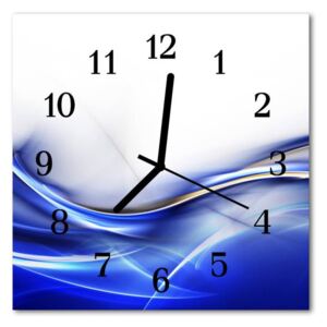 E-shop24, 30x30 cm, Hnn41614348 Nástěnné hodiny obrazové na skle - Abstrakt modrý