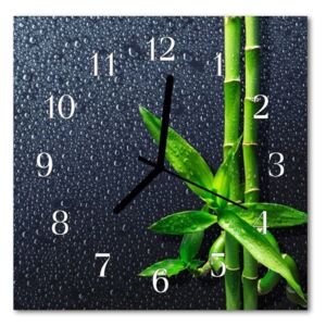 E-shop24, 30x30 cm, Hnn57145843 Nástěnné hodiny obrazové na skle - Bambus