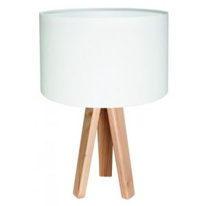 Timberlight Stolní lampa Luna bílá + bílý vnitřek + dřevěné nohy