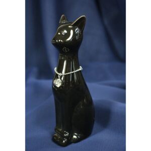 Keramická kočka - černá (v. 13 cm) velikost