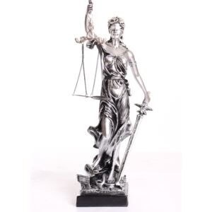 Socha spravedlnosti JUSTICE L-499 - stříbrná (41x10x10 cm)