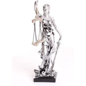 Socha spravedlnosti JUSTICE L-779 - stříbrná (28x7,5x7,5 cm)