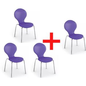 Jídelní židle Candy, fialová, 3+1 ZDARMA