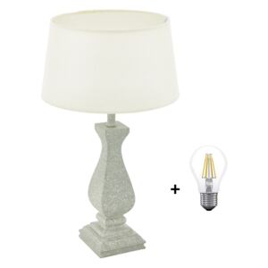 Eglo 43249 LAPLEY - Vintage stolní lampa s dřevěným podstavcem, 55,5cm, 1xE27 + Dárek LED žárovka