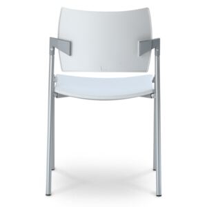 LD SEATING Konferenční plastová židle DREAM 111-N4, kostra chrom, šedé područky