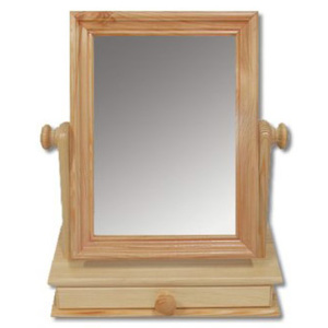 Drewmax Dřevěné výklopné zrcadlo se šuplíkem LT101 dub
