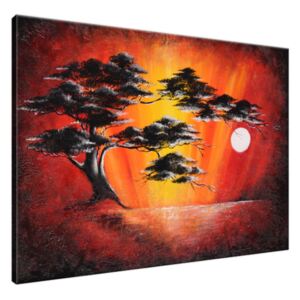Ručně malovaný obraz Masivní strom při západu slunce 115x85cm RM2513A_1AS