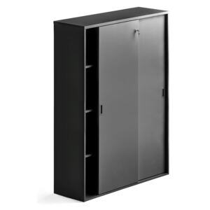 AJ Produkty Skříň s posuvnými dveřmi Modulus XL, uzamykatelná, 1600x1200 mm, černá