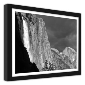 CARO Obraz v rámu - Mountains 40x30 cm Černá