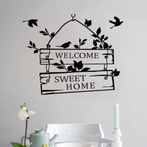 U Foťáka Samolepka na zeď Welcome sweet home citát