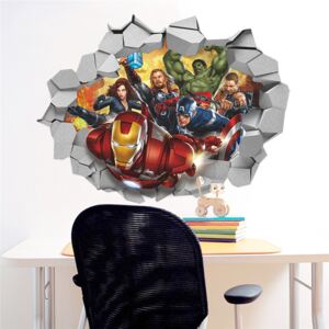 U Foťáka Samolepka na zeď 3D Avengers ve zdi