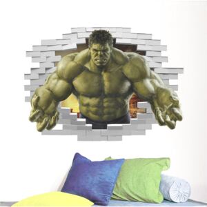 U Foťáka Samolepka na zeď 3D Hulk ve zdi