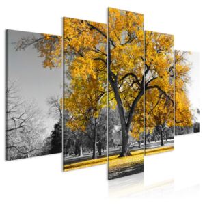 Murando DeLuxe Pětidílný obraz žlutý strom Velikost: 100x50 cm