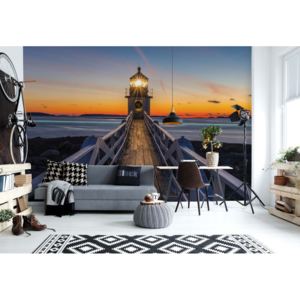 GLIX Fototapeta - Lighthouse At Sunset Vliesová tapeta - 206x275 cm
