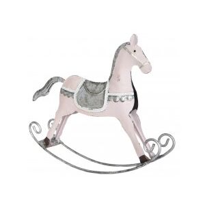 Clayre & Eef Dekorace houpací koník růžový - 20*4*18 cm