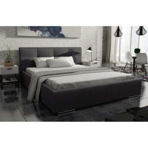 Luxusní čalouněná postel s roštem v černé barvě 140x200 KN536