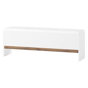 Čalouněná lavice 165 cm v bílé matné barvě s úložným prostorem typ 65 KN1275