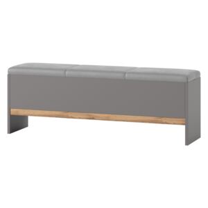 Čalouněná lavice 165 cm v šedé barvě s úložným prostorem typ 65 KN1275