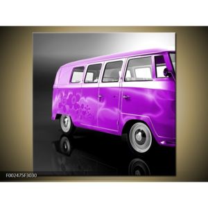 Obraz fialového minibusu (30x30 cm)