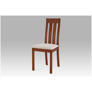 Jídelní dřevěná židle DADO – masiv buk, třešeň, béžový potah