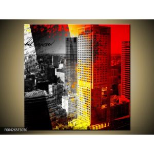 Moderní obraz červenočerných mrakodrapů (F004265F3030)