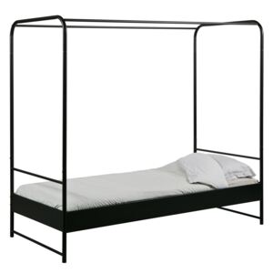 Hoorns Černá kovová jednolůžková postel Alma, 90x200 cm
