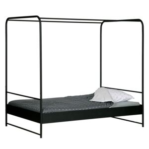 Hoorns Černá kovová jednolůžková postel Alma, 120x200 cm