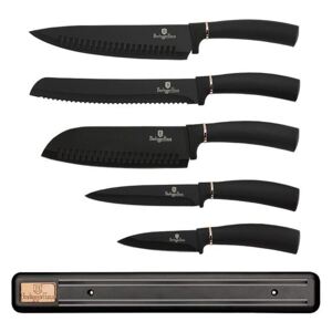 WEBHIDDENBRAND Sada nožů s magnetickým držákem 6 ks Black Rose Collection
