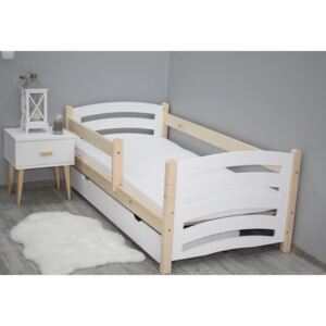 Dětská postel MELA + rošt, 80x160, sosna/bílá