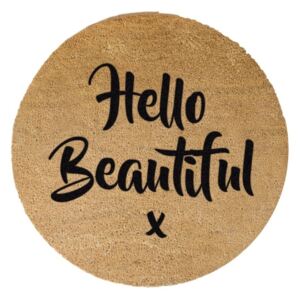 Kulatá rohožka Artsy Doormats Hello Beautiful, ⌀ 70 cm