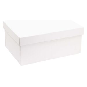 Dárková krabice s víkem 350x250x200/40 mm, bílá