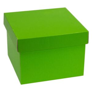 Dárková krabička s víkem 200x200x150/40 mm, zelená