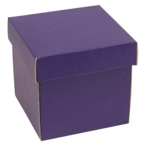 Dárková krabička s víkem 150x150x150/40 mm, fialová