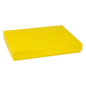 Dárková krabice s víkem 400x300x50/40 mm, žlutá