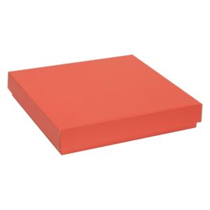 Dárková krabice s víkem 300x300x50/40 mm, korálová