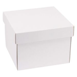 Dárková krabička s víkem 200x200x150/40 mm, bílá
