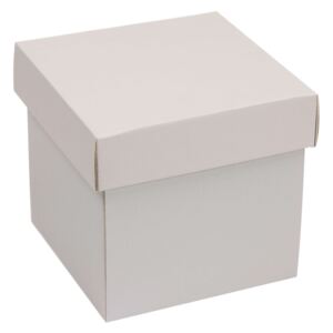 Dárková krabička s víkem 150x150x150/40 mm, šedá