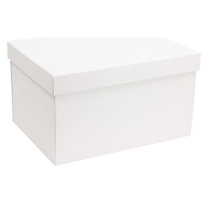 Dárková krabice s víkem 350x250x150/40 mm, bílá