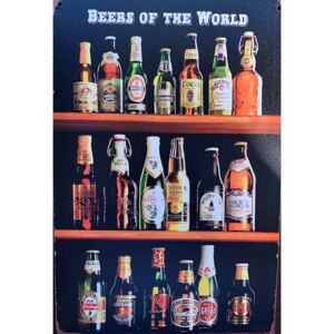 Cedule Beers Around The World 2 30cm x 20cm Plechová cedule