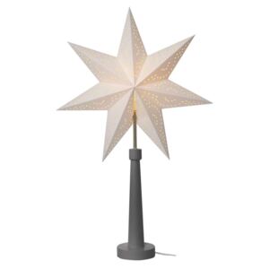 EMOS Lighting Svícen na žárovku E14 šedý s papírovou hvězdou, 46×70cm, vn. 1534221500