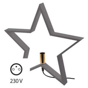 EMOS Lighting Svícen na žárovku E14 dřevěný šedý, hvězda, 48cm, vnitřní 1534221600